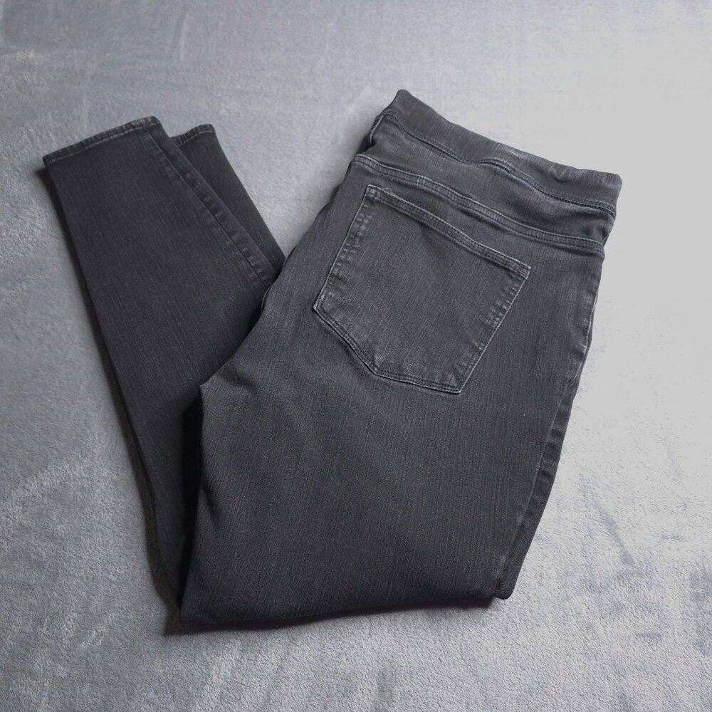 J.Crew Womens Pull-On Toothpick Cropped Jeans 34 Mid Rise Black Stretch